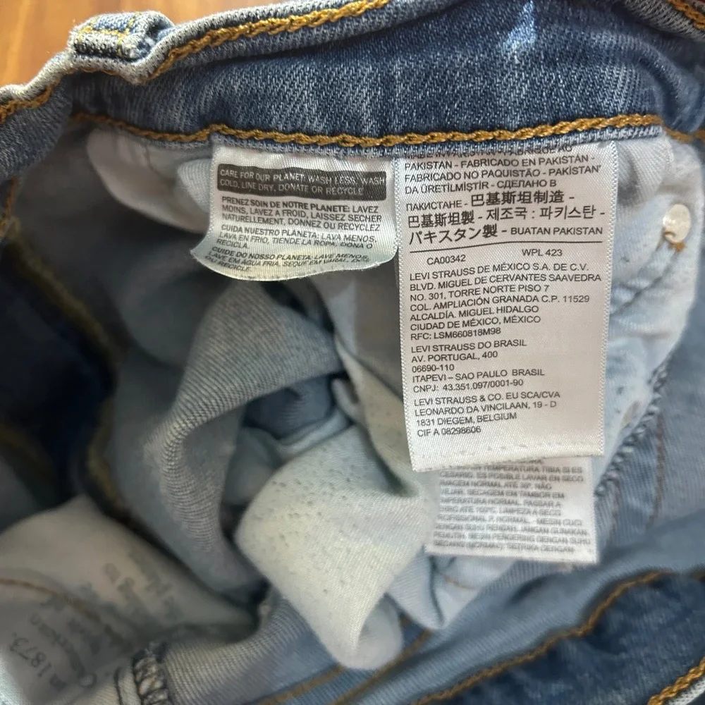 Levis 505 Regular Fit Blue Jeans Mens 34x30 Distressed Paint Splatter Thrashed